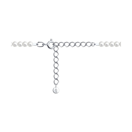 Колье из серебра с жемчугом и топазом