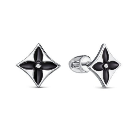 Серьги-пусеты из серебра «Цветок»