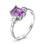 Кольцо из серебра с аметистом и фианитами