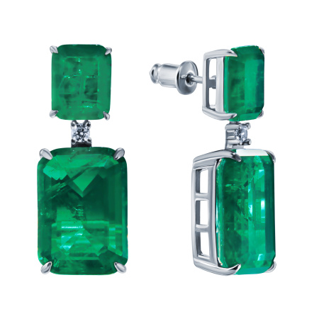 Серьги из серебра с фианитами