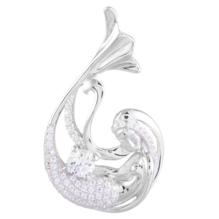 Серебряная брошь «Наяда»