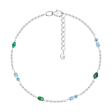 Браслет из серебра с фианитами