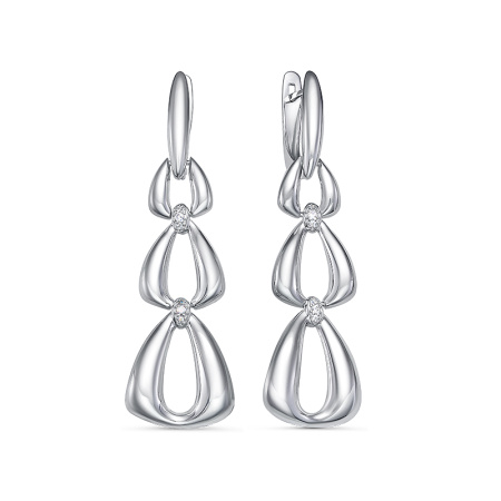 Серьги из серебра с фианитами