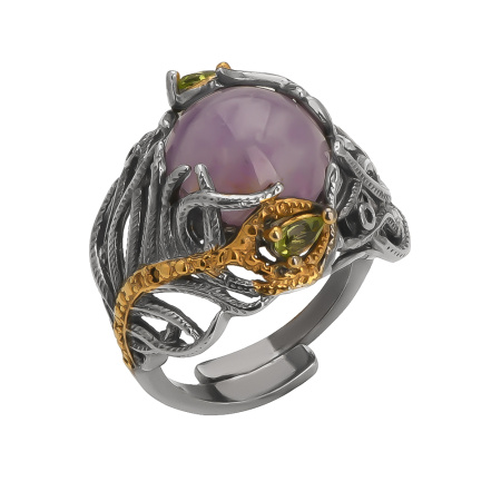 Кольцо из серебра «Перо Жар-Птицы»