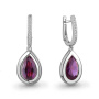 Серьги из серебра с наноаметистом и фианитами