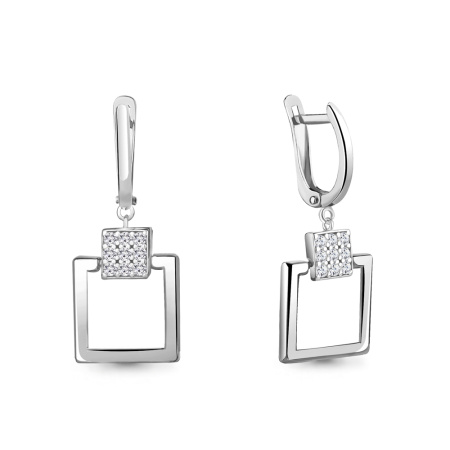 Серьги из серебра с фианитами