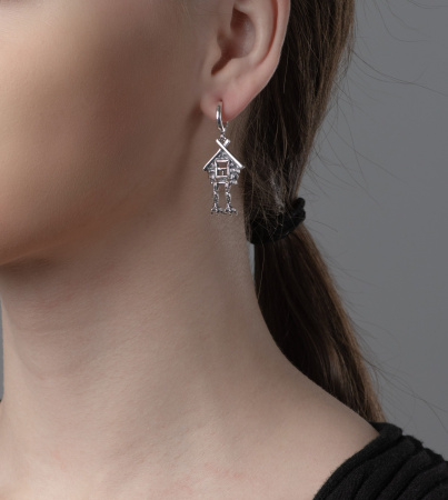 Серьги серебряные «Бабка-Ежка»