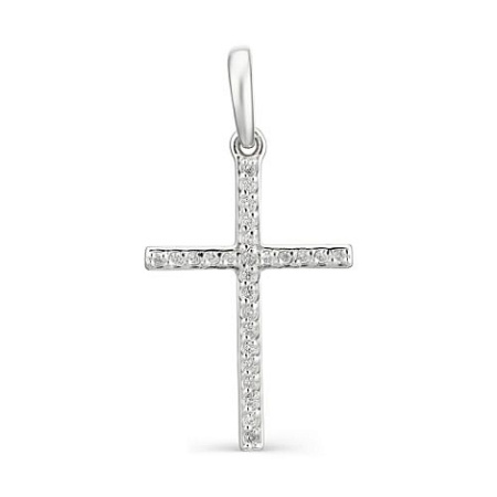 Серебряная подвеска с фианитами «Крест»