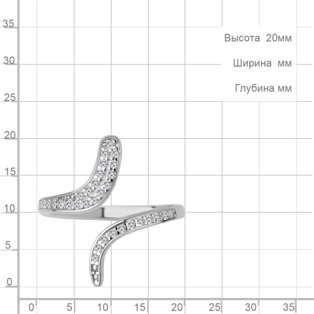 Кольцо из серебра с фианитами