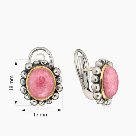 Серьги из серебра с камнем тулит