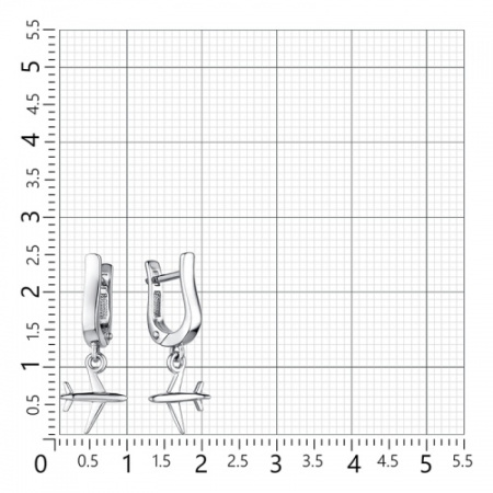 Серьги серебряные «Самолет»