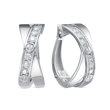 Серебряные серьги с фианитами