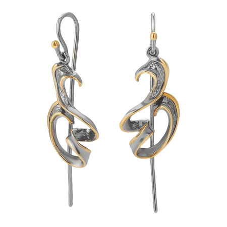 Длинные серебряные серьги