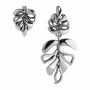 Серьги из серебра «Монстера»