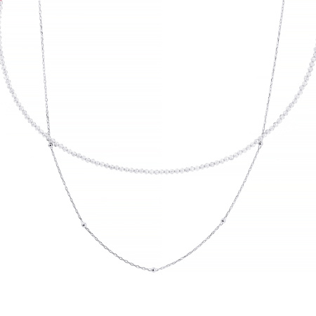 Колье из серебра с лунным камнем