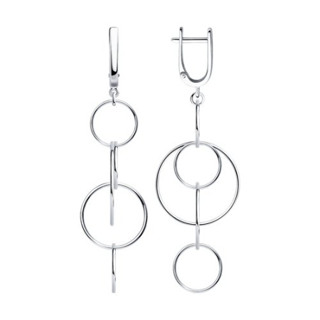Серьги из серебра «Круги»