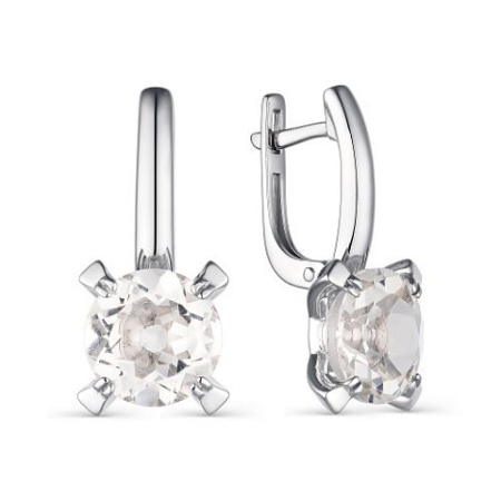 Серьги из серебра с горным хрусталем