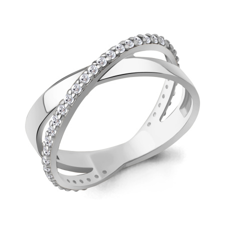 Кольцо из серебра с фианитами