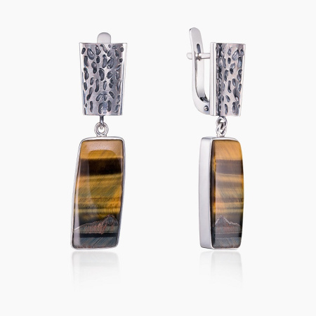 Серебряные серьги «Тигровый Мотив»