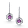 Серьги из серебра с аметистом и фианитами