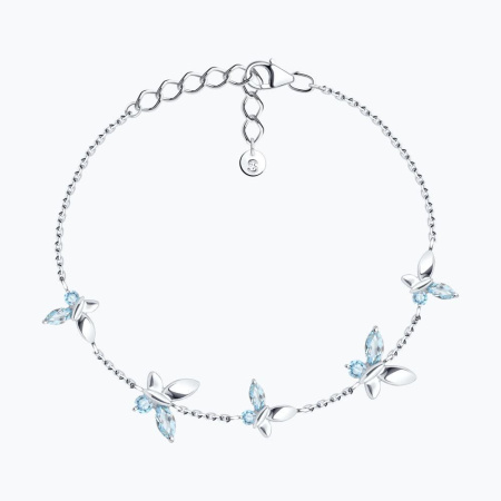 Браслет из серебра с топазами «Бабочки»