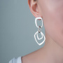 Ассиметричные серебряные серьги