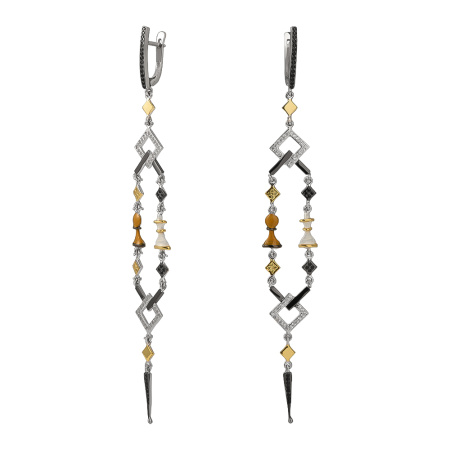 Серьги из серебра с фианитами