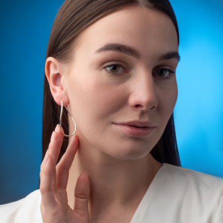 Серебряные серьги конго «Восьмерка» 5 см