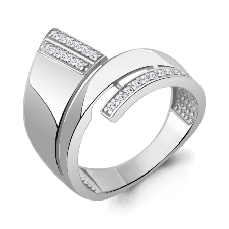 Кольцо из серебра с фианитами