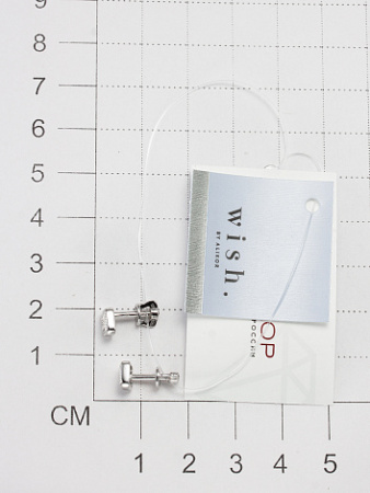 Серебряные серьги-пусеты с бриллиантами