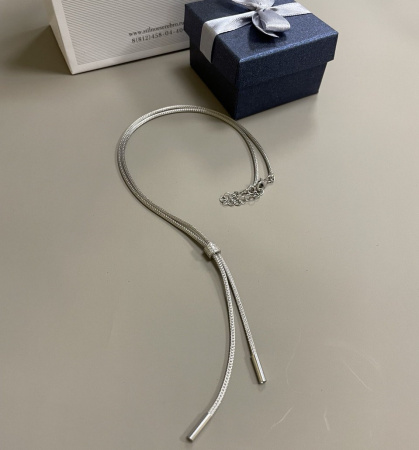 Колье из серебра «Галстук» с фианитами