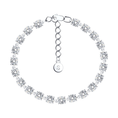 Браслет из серебра с фианитами