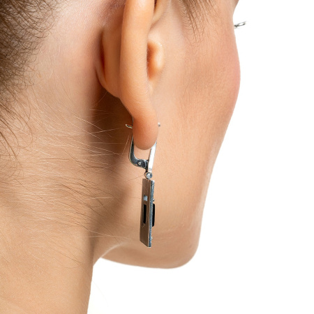 Серьги из серебра с ониксом