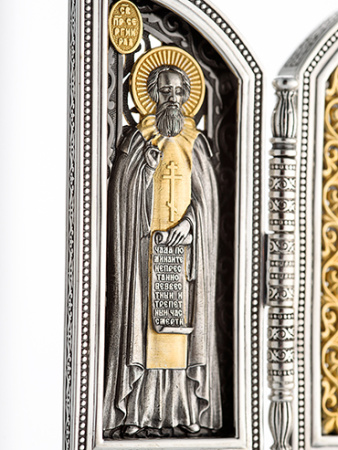 Серебряный складень «Иверская Богоматерь»