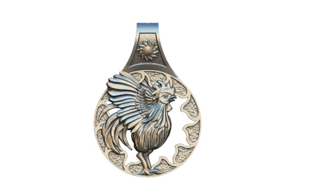 Серебряная подвеска «Кричащий петух»