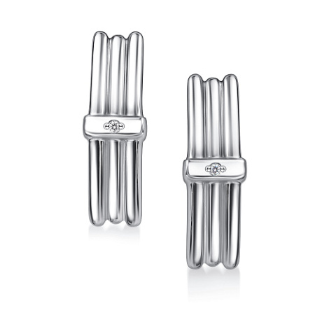 Серебряные серьги с бриллиантами