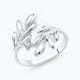 Кольцо из серебра с фианитами «Листья»