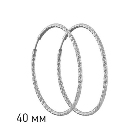 Серьги конго из серебра с алмазной гранью