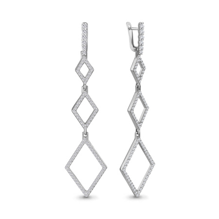 Серебряные серьги с фианитами