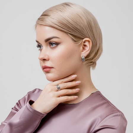 Серебряные серьги «Тектоника»