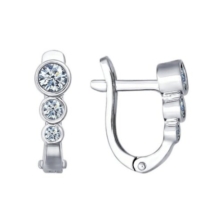 Серебряные серьги с фианитами