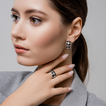 Серебряные серьги «Индастриал»