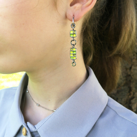 Серьги с эмалью «Григор» из серебра