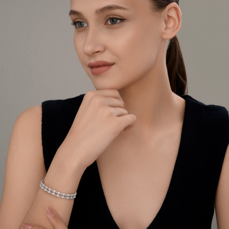 Браслет из серебра с фианитами