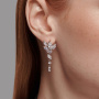 Серьги из серебра с фианитами Асимметрия