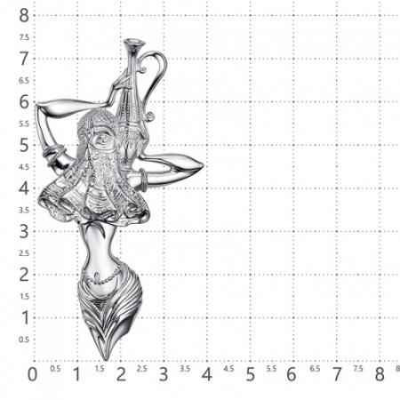 Серебряная брошь «Восточная красавица»