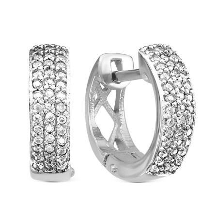 Серьги из серебра с фианитами