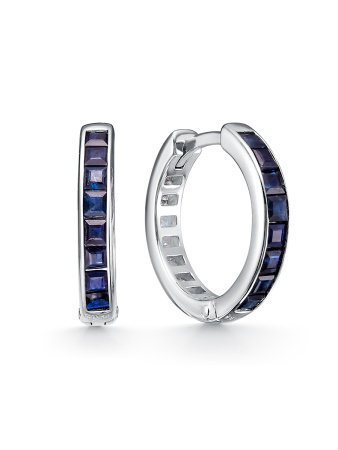 Серьги из серебра с сапфирами