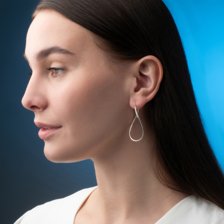 Серебряные серьги конго «Восьмерка» 5 см