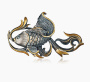 Брошь из серебра «Золотая рыбка»